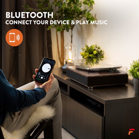 Platenspeler Bluetooth - Fenton RP161 - Retro platenspeler met speakers ingebouwd - Auto stop - 50W