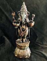 Ganesh of Ganapati Tantra Ganesha- Boeddha-Zwart , old look .staan.11x10x26cm