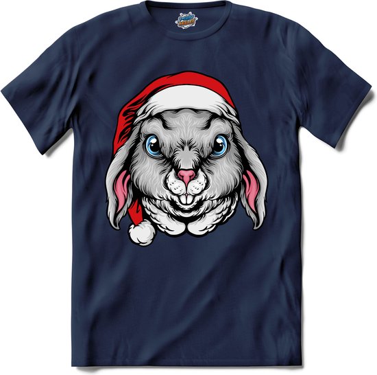 Flappy het kerst konijn - T-Shirt - Heren - Navy Blue - Maat S