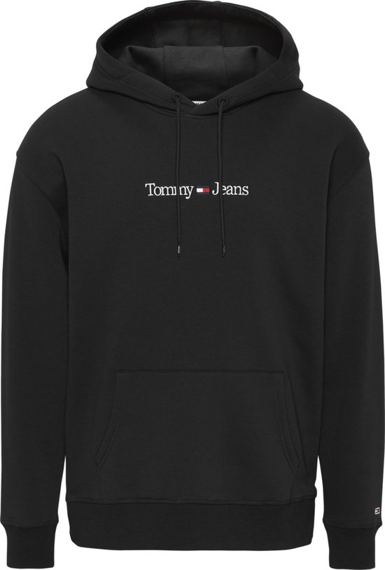 Tommy Jeans Heren Truien & Vesten Tjm Reg Linear Hoodie - Zwart - Maat M