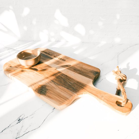 Serveerplank SINT GEERTRUID - LIMBURG met exacte coördinaten | Persoonlijk cadeau | Hout 40x18cm | Tapasplank van Jouw Plaats!