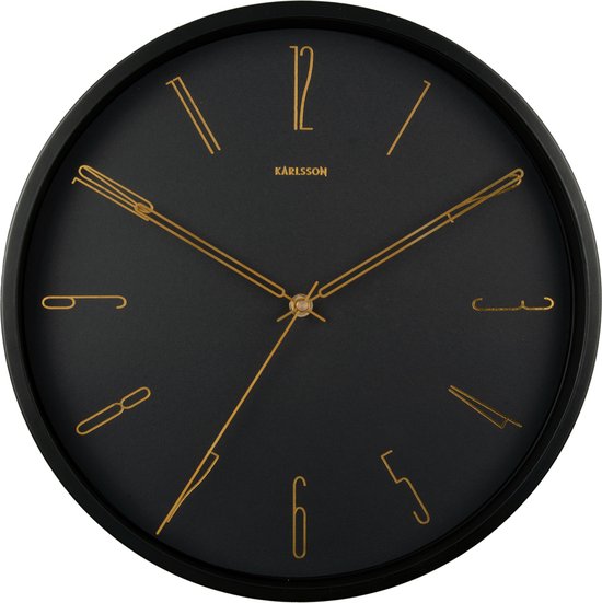 Wall clock Belle Numbers metal black