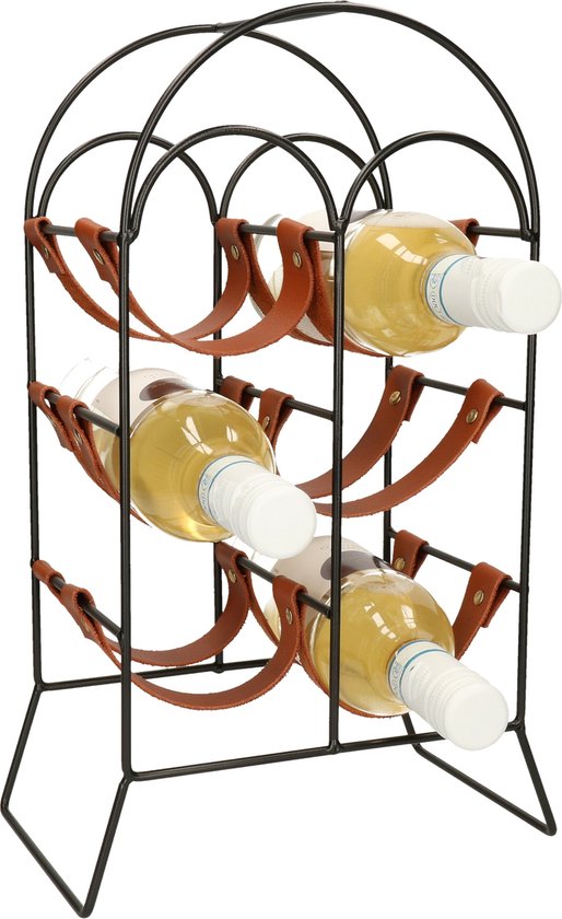 Excellent Houseware wijnflessen rek/wijnrek - 6 flessen - metaal | bol.com