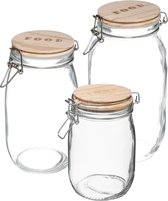 5Five - Set 3x bocaux de cuisine en verre 0,50/1,0/2,0 Litre