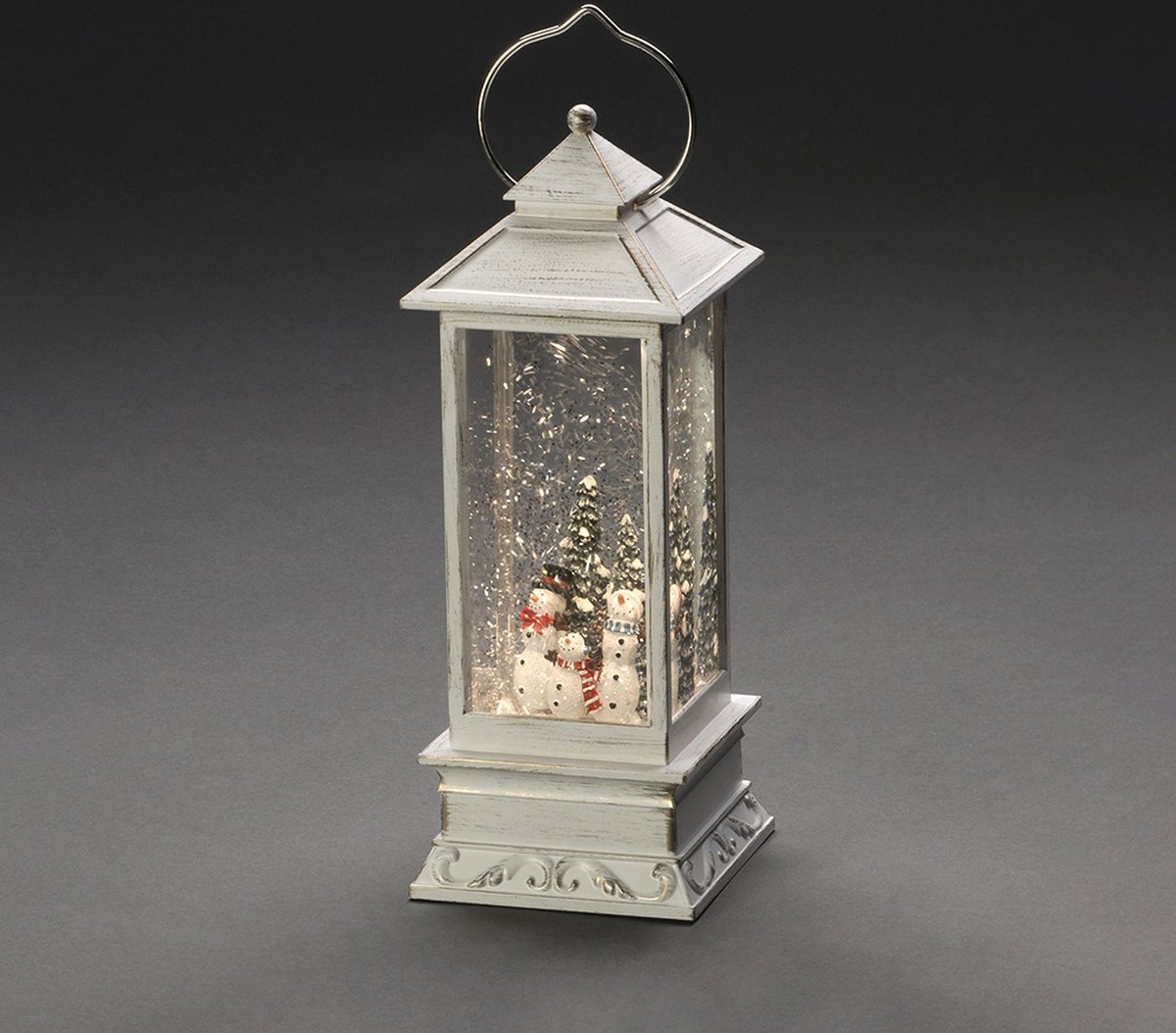 Konstsmide Sweden ® 4365-200 - Kerstdecoratie - LED verlichte watergevulde lantaarn met sneeuwpoppen en sneeuweffect - 10.5x27.5cm - op batterij - 5u timer of permanent - voor binnen - warmwit – foto 7