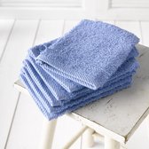 De Witte Lietaer Washandjes Helene Sky Blue 15 x 21 cm - 6 stuks - Katoen