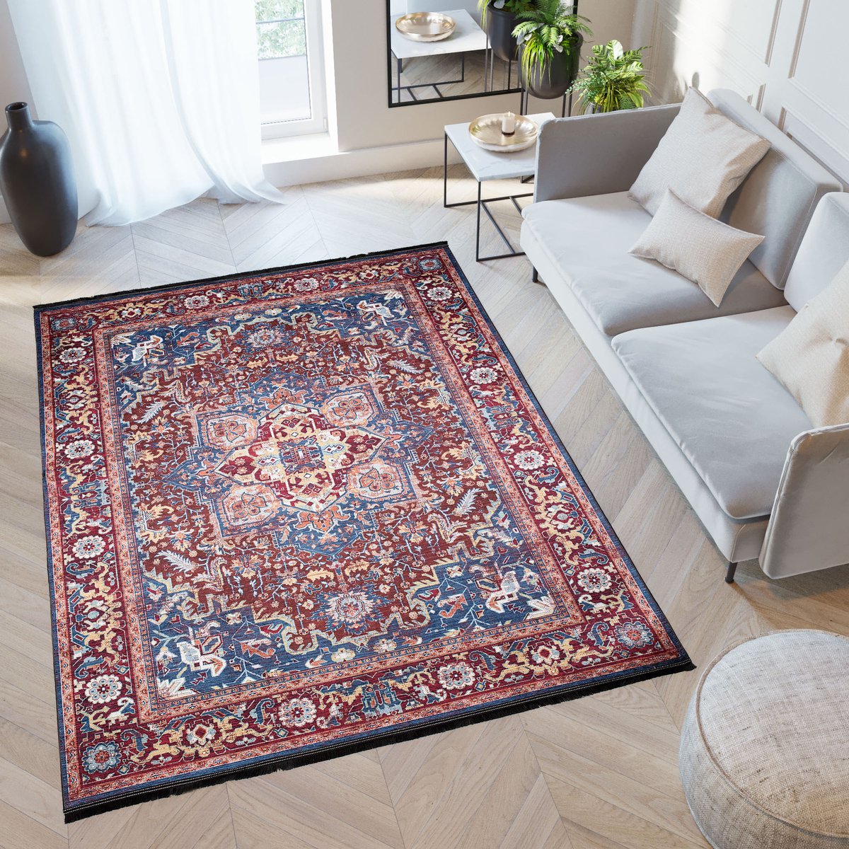 Tapiso Victoria Vloerkleed Laagpolig Antislip Rug Vintage Tapijt Maat- 120x170