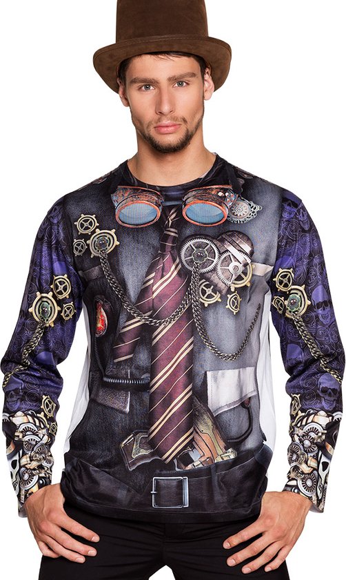 Boland - Fotorealistisch shirt Mr Steampunk (M) - Volwassenen - - Steampunk