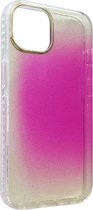 Casemania Hoesje Geschikt voor Apple iPhone 11 Paars - Extra Stevig Glitter Regenboog Siliconen Back Cover