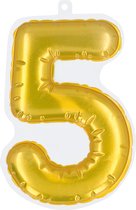 Boland - Folieballon sticker '5' goud Goud - Black & Gold - Black & Gold - Verjaardag - Jubileum - Raamsticker - NYE