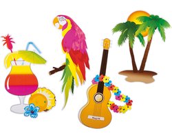 Feestdecoraties Hawaii 4-delig