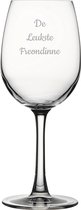 Gegraveerde witte wijnglas 36cl De Leukste Freondinne