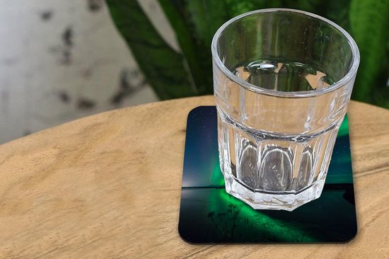 Sous-verres -verres - Aurores boréales - Islande - Ciel étoilé - 10x10 cm - 6 pièces