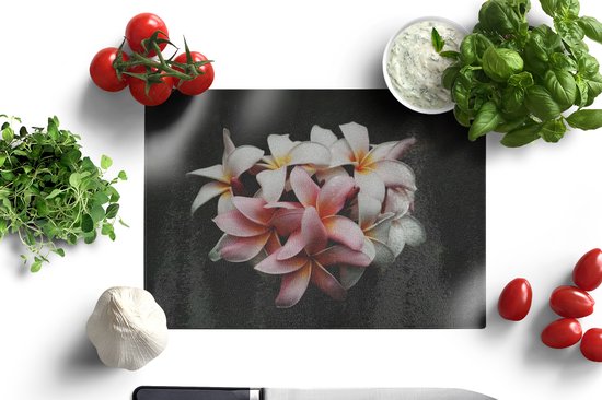 Planche à découper en Verres - 28x20 - Fleurs - Rose - Zwart - Flora - Botanique - Planches à découper en Glas