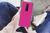 Geschikt voor OnePlus 8 hoesje - Fuchsia - Neon - Kleuren - Siliconen Telefoonhoesje