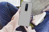 Geschikt voor OnePlus 8 hoesje - Grijs - Effen print - Siliconen Telefoonhoesje