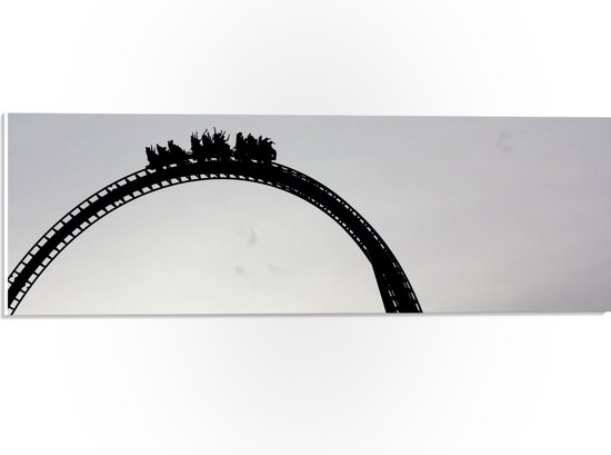 WallClassics - PVC Schuimplaat - Silhouette van Achtbaan - 60x20 cm Foto op PVC Schuimplaat (Met Ophangsysteem)