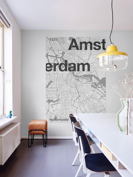IXXI Amsterdam Map - Wanddecoratie - Abstract - 140 x 200 cm | bol.com