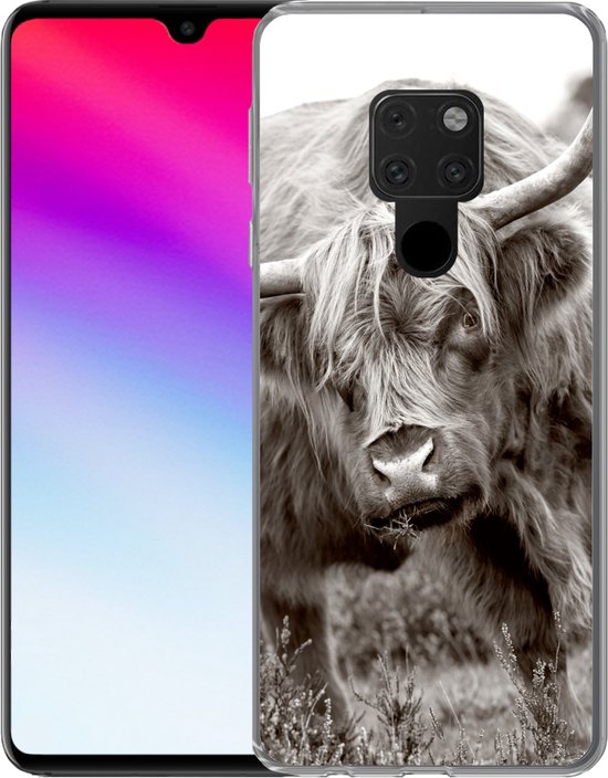 Coque Huawei P40 Lite - Highlander écossais - Zwart - Wit - Cornes - Coque de téléphone en Siliconen