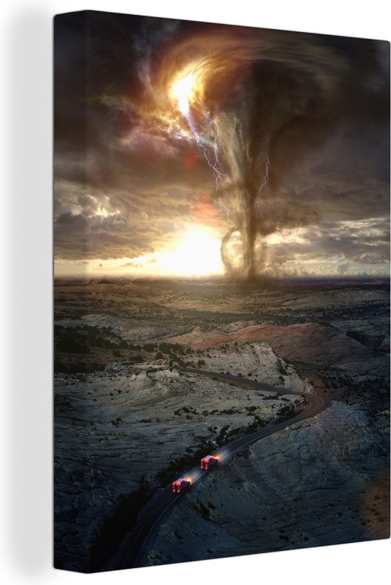 Peintures sur toile - Ambulance vers la tornade - 90x120 cm - Décoration murale