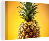 Canvas Schilderij Ananas - Fruit - Geel - 30x20 cm - Wanddecoratie
