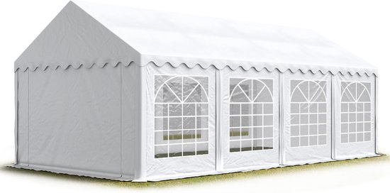 toewijzen Harmonie gelijkheid Partytent feesttent 4x8 m tuinpaviljoen -tent PVC 700 N in wit waterdicht |  bol.com