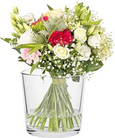 TREND VOOR THUIS Bloemenvaas grote vaas glas glazen vaas glazen bloemenvaas voor bloemen tafelvaas decoratieve vaas heldere glazen vaas decoratieve vaas glazen kandelaar decoratieve vaas | H 16cm | Boerenwormkruid | 2395ml