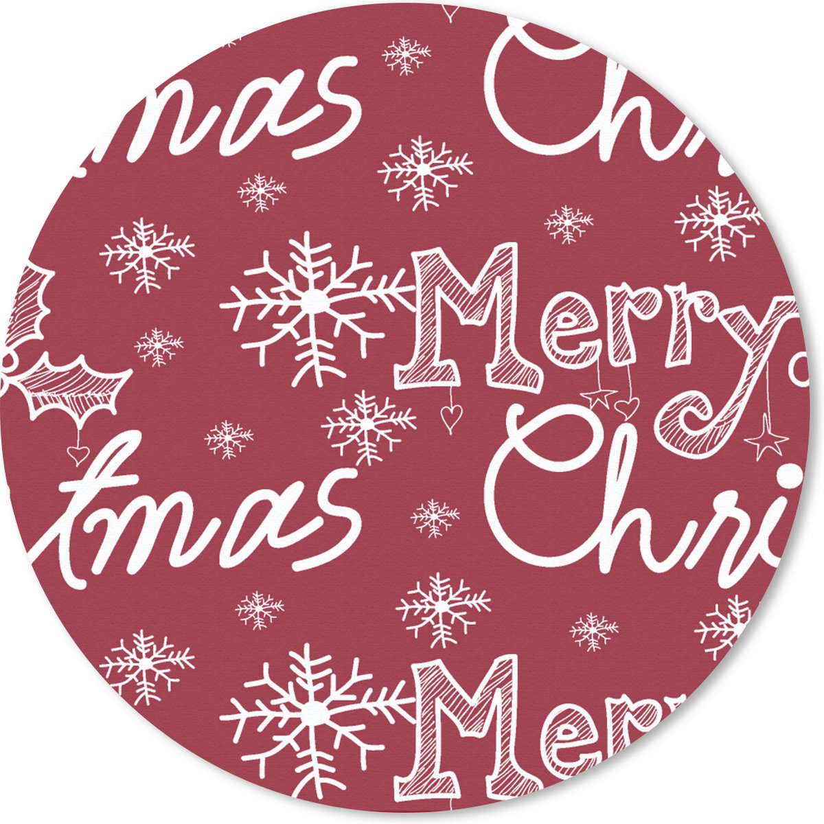 Muismat rond 30x30 cm - Mousepad Patronen - Sneeuw - Kerst - Quotes - Ronde muismatten - Kerst - Cadeau - Kerstcadeau voor mannen en voor vrouwen