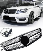 Calandre Sport adaptable pour Mercedes W204 Classe C AMG design noir/chrome + Etoile