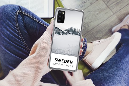 Convient pour la coque Samsung Galaxy A41 - Suède - Neige - Arbres - Coque de téléphone en Siliconen