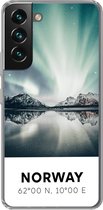 Coque Samsung Galaxy S22 - Norvège - Aurores boréales - Lac - Coque de téléphone en Siliconen