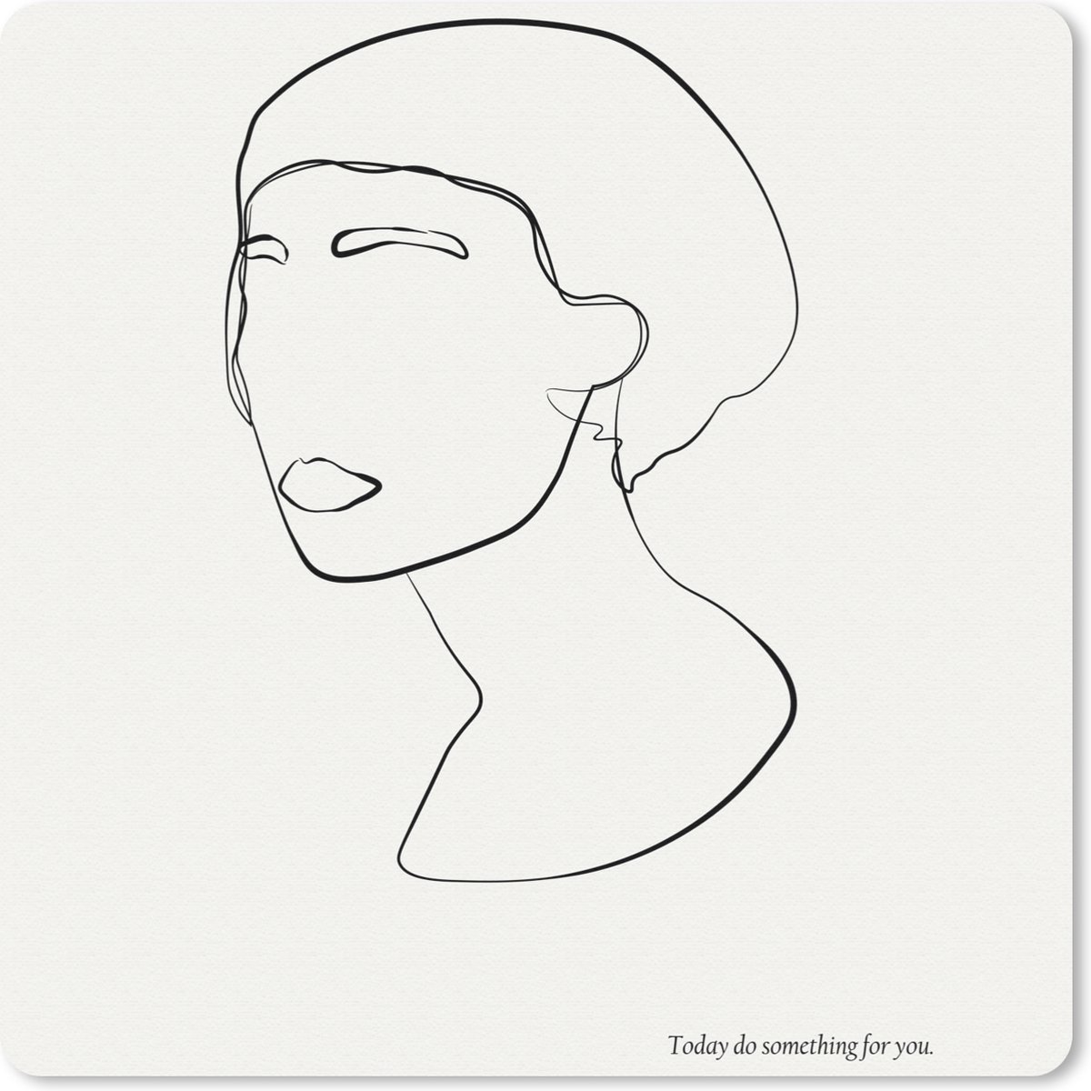 Muismat 30x30 cm - Mousepad Tekst - Vrouwen - Line art - Quotes - Muismatten