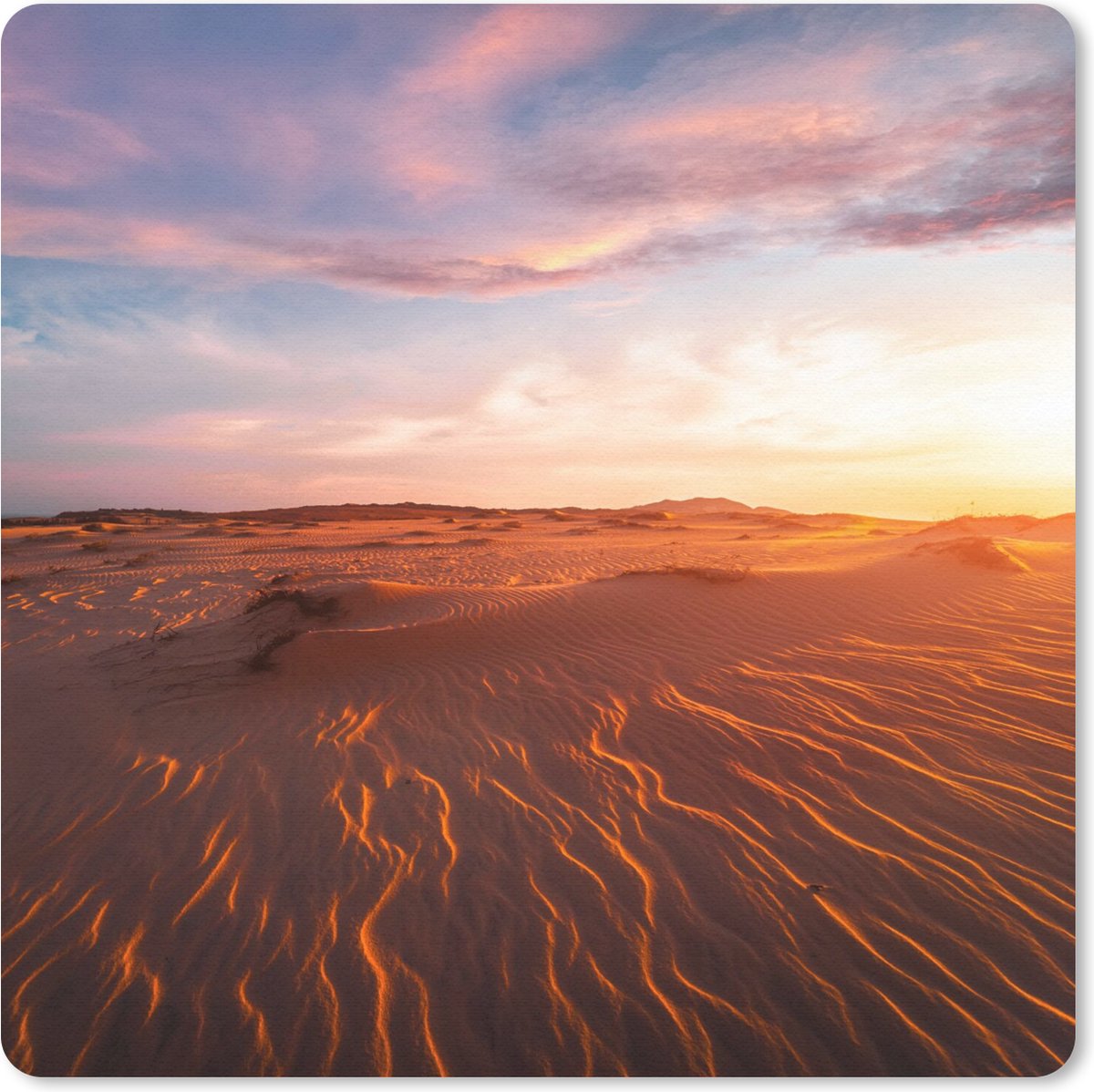Muismat 30x30 cm - Mousepad Zand - Landschap - Lucht - Woestijn - Muismatten