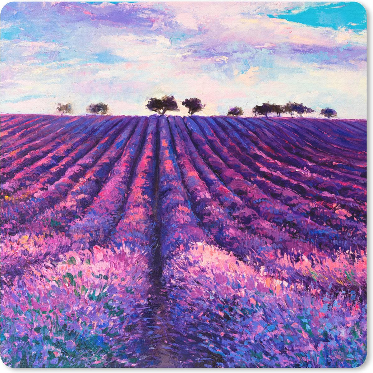 Muismat 20x20 cm - Mousepad Olieverf - Schilderij - Bloemen - Muismatten