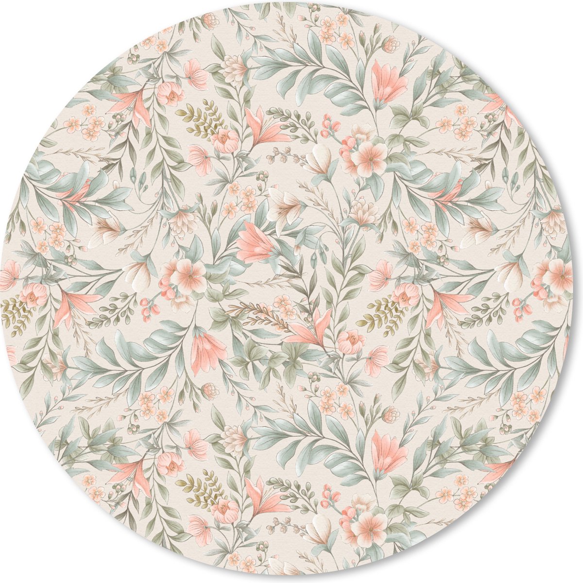 Muismat rond 30x30 cm - Mousepad Bloemen - Vintage - Patronen - Ronde muismatten