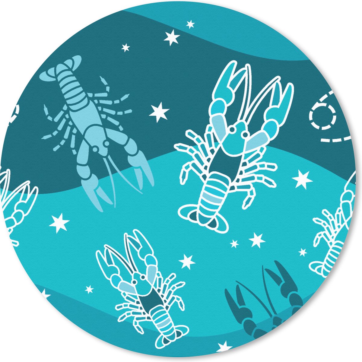 Muismat rond 40x40 cm - Mousepad Zodiac - Kreeft - Design - Ronde muismatten