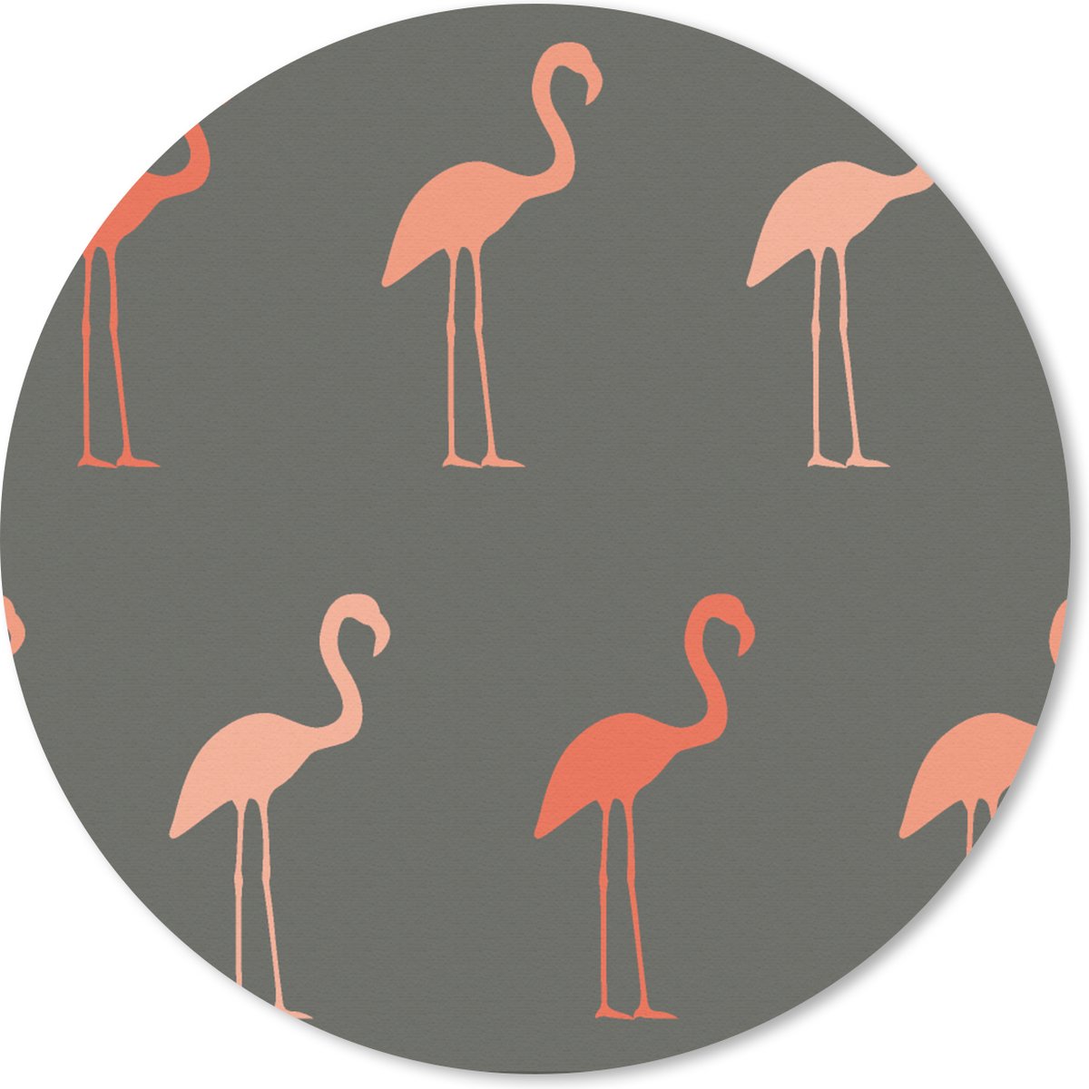 Muismat rond 20x20 cm - Mousepad Flamingo - Vogel - Patronen - Ronde muismatten