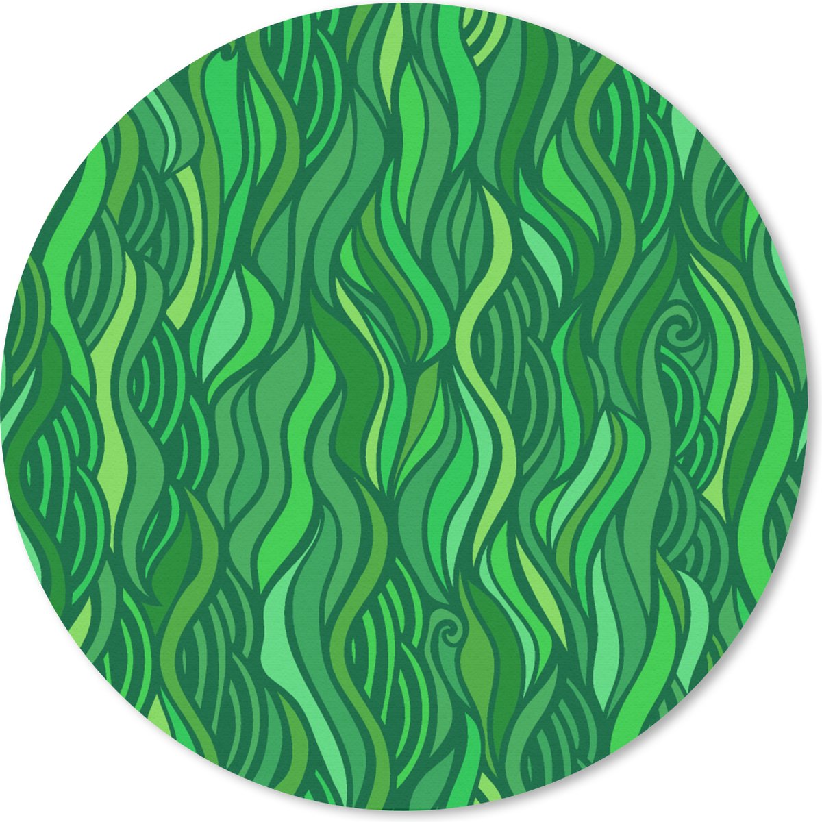 Muismat rond 20x20 cm - Mousepad Zeewier - Patronen - Groen - Ronde muismatten