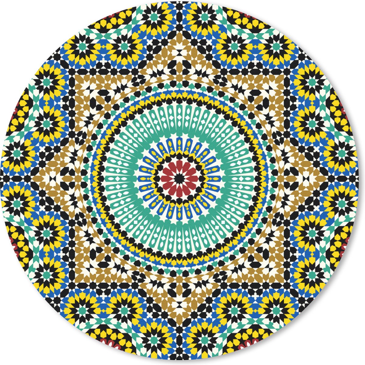Muismat rond 20x20 cm - Mousepad Mozaïek - Patronen - Mandala - Ronde muismatten