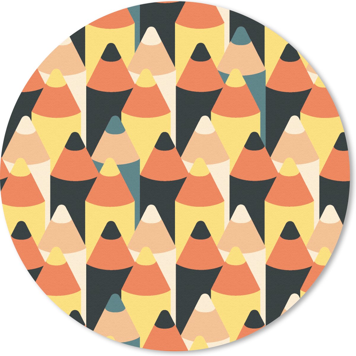 Muismat rond 30x30 cm - Mousepad Potlood - Patronen - Pencil - Ronde muismatten