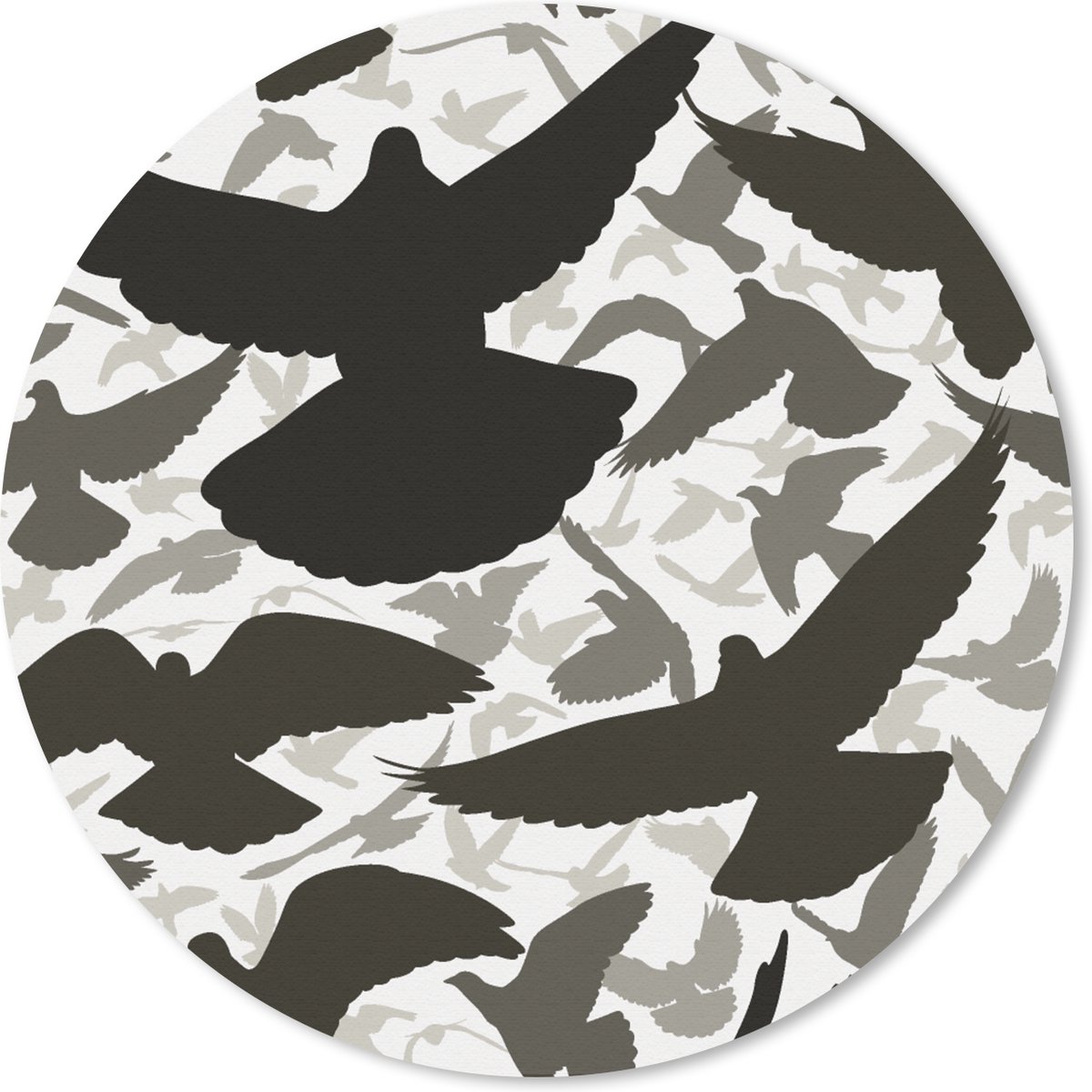 Muismat rond 40x40 cm - Mousepad Duif - Vliegen - Patronen - Vogels - Ronde muismatten