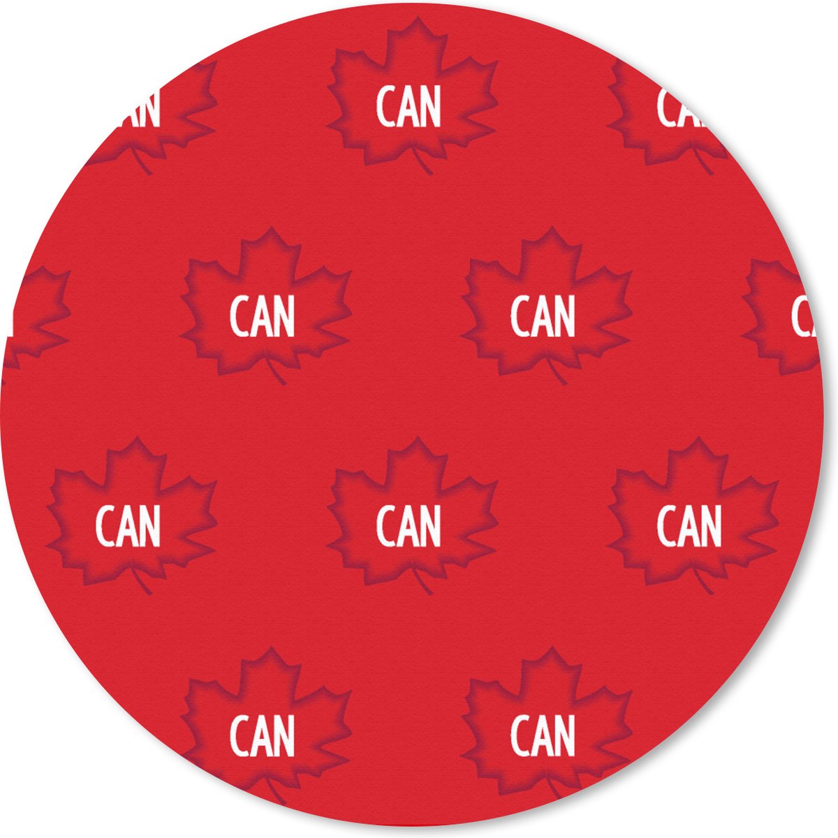 Muismat rond 50x50 cm - Mousepad Canada - Vlaggen - Patronen - Ronde muismatten