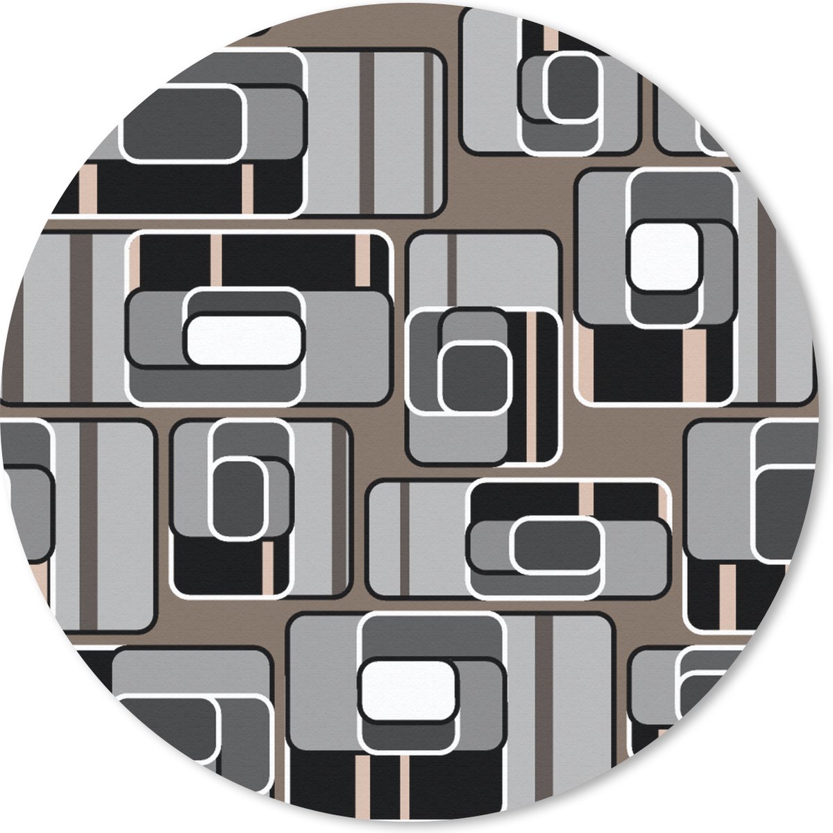 Muismat rond 30x30 cm - Mousepad Patronen - Abstract - Skyline - Ronde muismatten