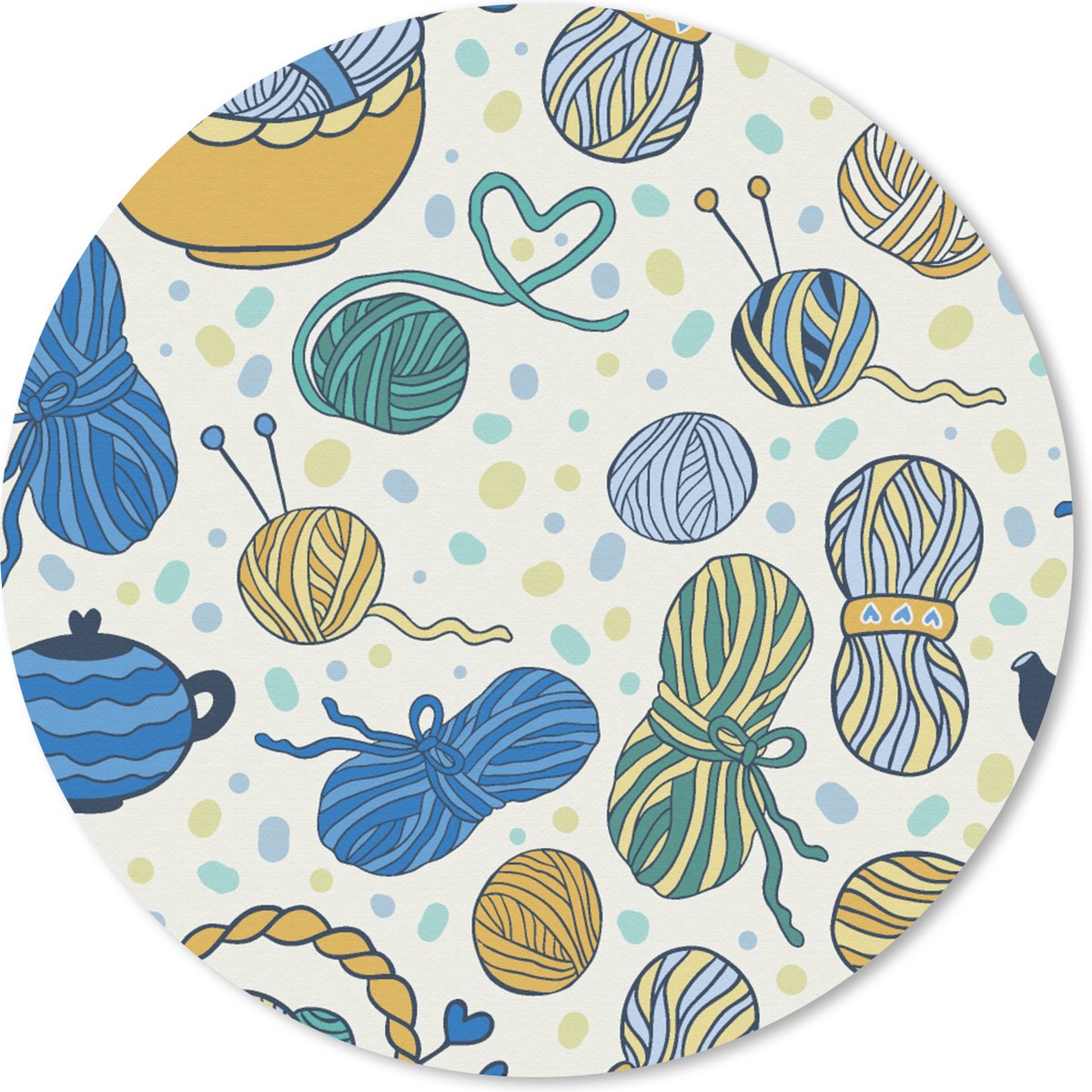 Muismat rond 30x30 cm - Mousepad Breien - Patronen - Wol - Ronde muismatten