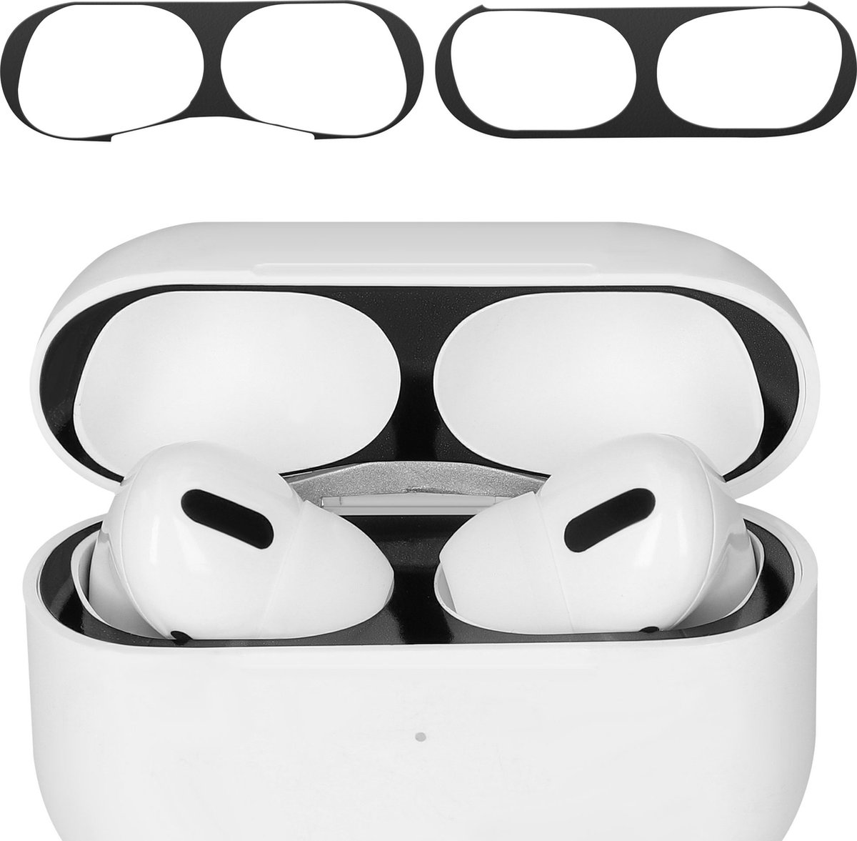 kwmobile anti-stof sticker voor Apple Airpods Pro 2 - Stofbeschermer in zwart