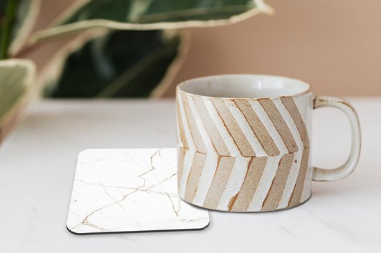 Sous-verres -verres - Marbre - Or - Wit - Pierre - 10x10 cm - 6 pièces