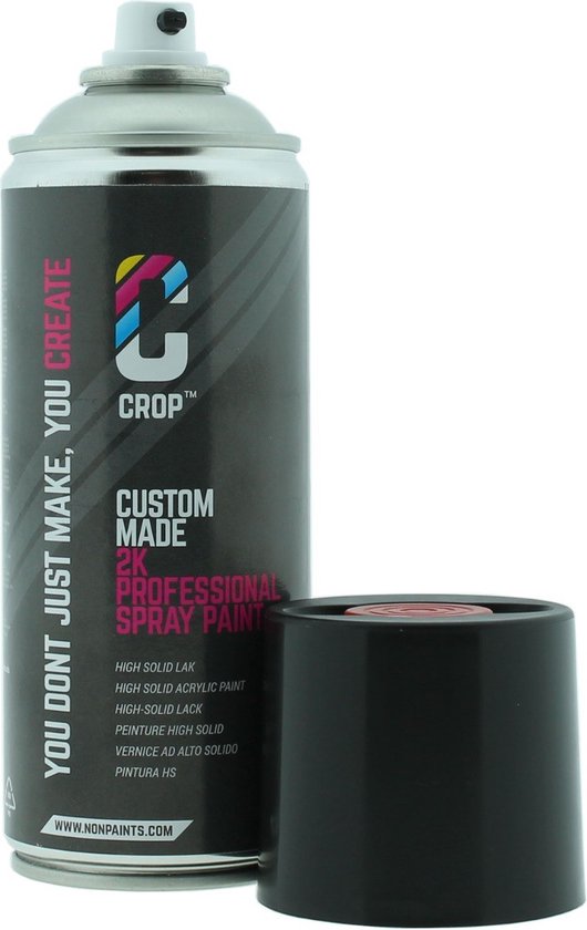 CROP 2K Aérosol NOIR - ULTRA MAT - RAL 9005 - 400ml - peinture aérosol