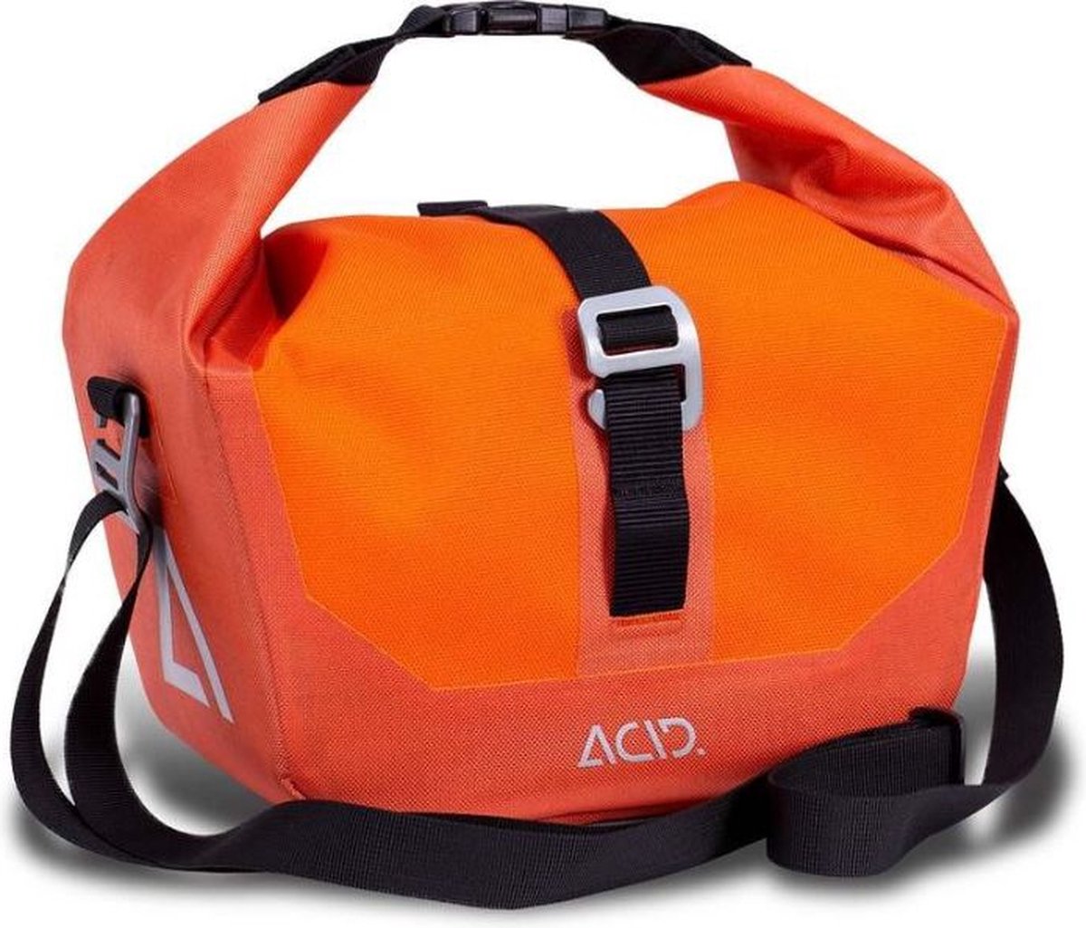 ACID Stuurkoffer TRAVLR voorkant - Waterbestendig - Reflecterende elementen - Inh. 6L - Polyester - Oranje/Zwart
