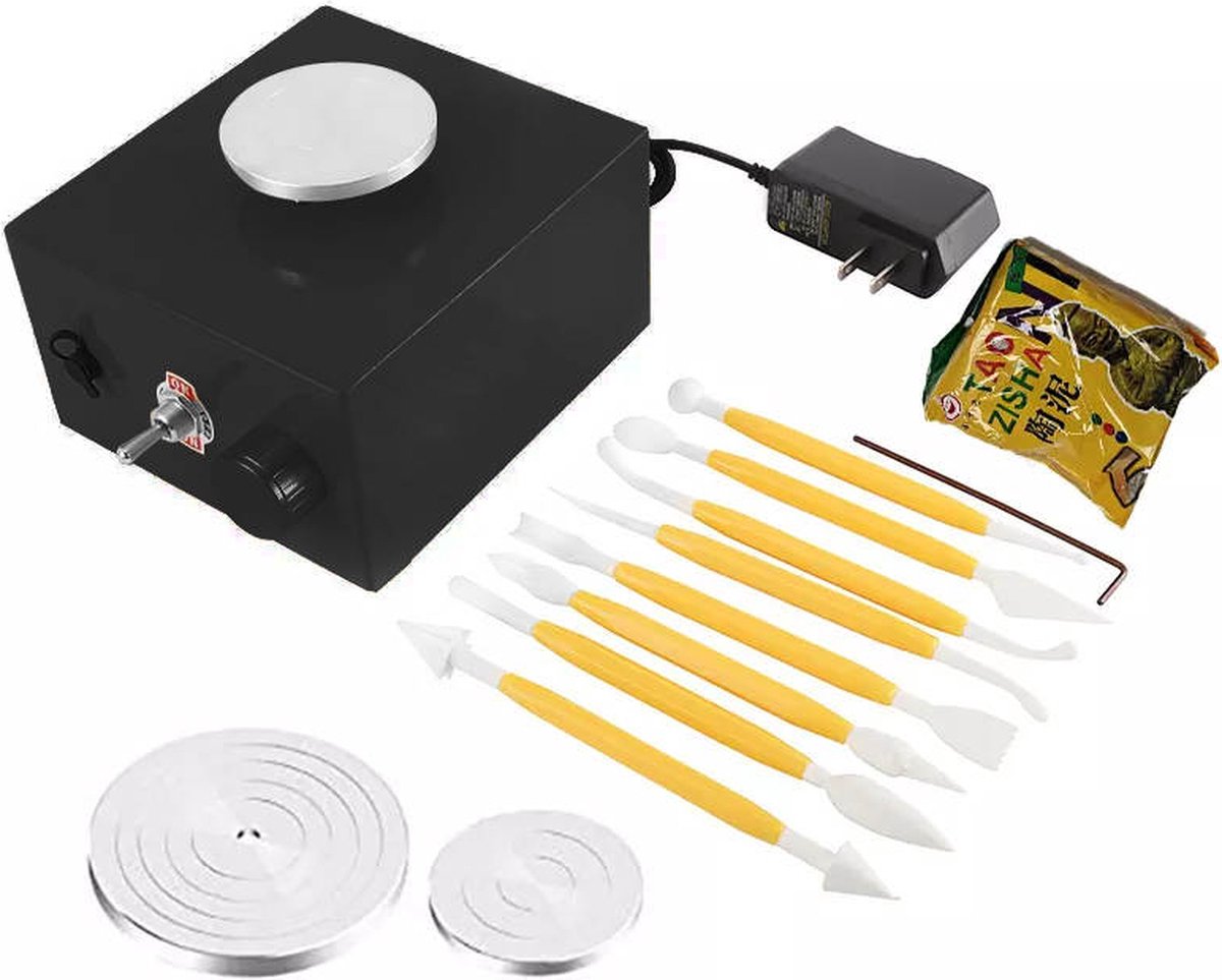 Mini-pottenbakkersschijf voor volwassenen, 0-2000 omw/min, elektrische pottenbakkersschijf, machine, afneembare bak, aluminiumlegering, draaitafel