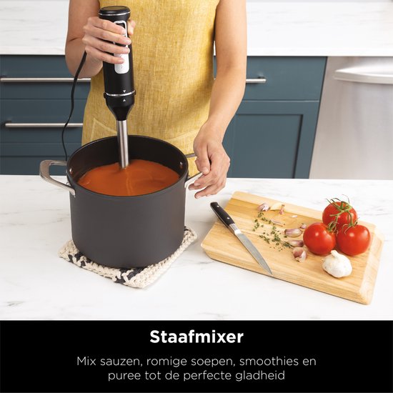 Ninja 3-in-1 Multifunctionele Mixer Set - Staafmixer - Handmixer - Hakmolen - 850 Watt - 700 ml - RVS - CI100EU van Ninja — afbeelding 2